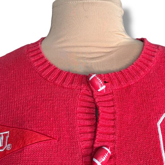 90s Ohio State Buckeyes Collegiate Football Button Knit Cardigan Sweater Medium - Picture 5 of 14